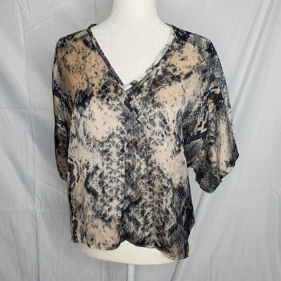 ZARA snake print shirt oversized boxy tee top S - Picture 2 of 9